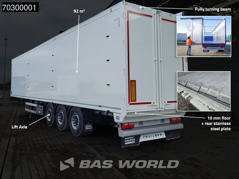 Knapen K100 10MM 92m3 3 axles NEW 92M3 10mm Liftachse - Semirremolque piso movil: foto 3 Knapen K100 10MM 92m3 3 axles NEW 92M3 10mm Liftachse - Semirremolque piso movil: foto 3