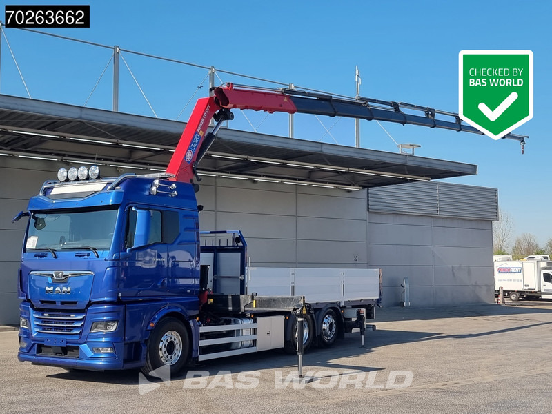 MAN TGX 26.510 6X2 HMF 3220K-RCS Kran Crane Retarder Standklima Euro 6 - Camión caja abierta, Camión grúa: foto 1 MAN TGX 26.510 6X2 HMF 3220K-RCS Kran Crane Retarder Standklima Euro 6 - Camión caja abierta, Camión grúa: foto 1
