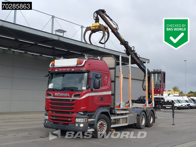 Scania R730 R 6X4 HIAB F108S 79 Crane Retarder Xenon BigAxle Loglift Automatic ACC Euro 6 - Camión forestal, Camión grúa: foto 1 Scania R730 R 6X4 HIAB F108S 79 Crane Retarder Xenon BigAxle Loglift Automatic ACC Euro 6 - Camión forestal, Camión grúa: foto 1