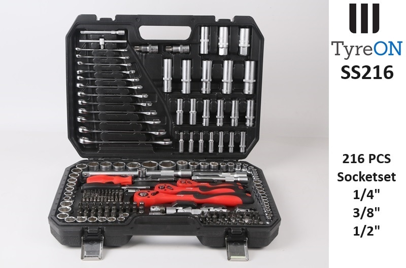 SS216 Professional Socket Set 216-piece 1/8 - 1/4 - 1/2 Inch - Chrome Vanadium - Equipo de taller: foto 2 SS216 Professional Socket Set 216-piece 1/8 - 1/4 - 1/2 Inch - Chrome Vanadium - Equipo de taller: foto 2