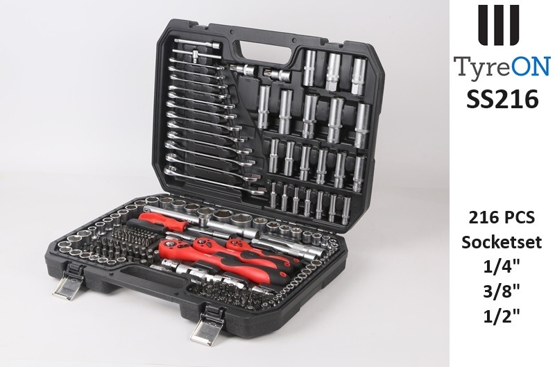 SS216 Professional Socket Set 216-piece 1/8 - 1/4 - 1/2 Inch - Chrome Vanadium - Equipo de taller: foto 1 SS216 Professional Socket Set 216-piece 1/8 - 1/4 - 1/2 Inch - Chrome Vanadium - Equipo de taller: foto 1
