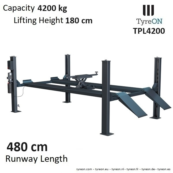 TPL4200 4 post lift - 4.8 meter flat runways - 4.2T - Equipo de taller: foto 1 TPL4200 4 post lift - 4.8 meter flat runways - 4.2T - Equipo de taller: foto 1