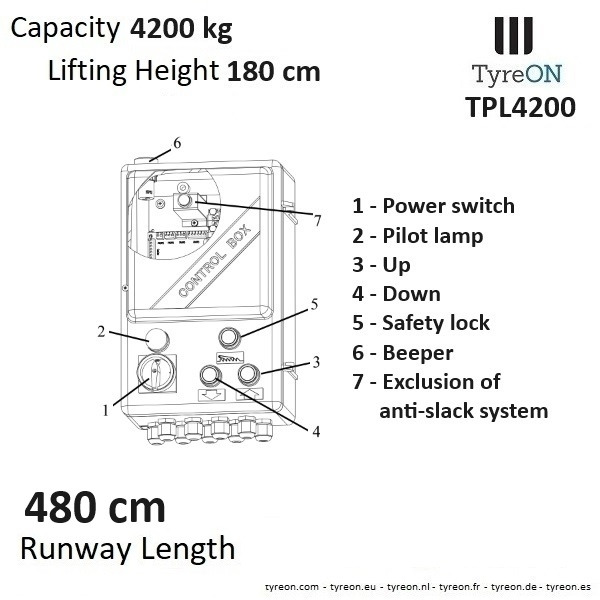 TPL4200 4 post lift - 4.8 meter flat runways - 4.2T - Equipo de taller: foto 2 TPL4200 4 post lift - 4.8 meter flat runways - 4.2T - Equipo de taller: foto 2