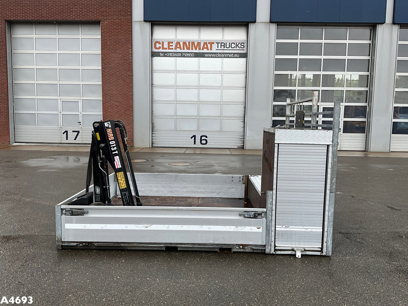 Open laadbak + Hiab 1,3 Tonmeter laadkraan - Contenedor de gancho: foto 1 Open laadbak + Hiab 1,3 Tonmeter laadkraan - Contenedor de gancho: foto 1