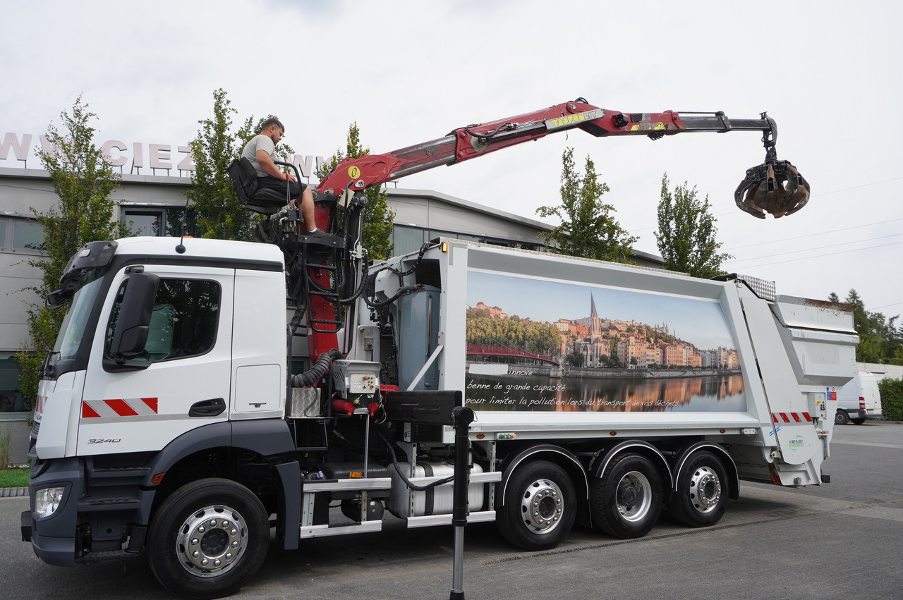MERCEDES-BENZ Antos 3240 8x2 / Tajfun 5T crane / Farid Industries garbage truck/ 3 steered axles - Limpieza de alcantarillado: foto 1 MERCEDES-BENZ Antos 3240 8x2 / Tajfun 5T crane / Farid Industries garbage truck/ 3 steered axles - Limpieza de alcantarillado: foto 1