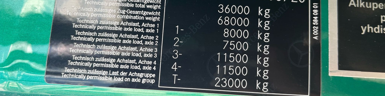 Mercedes-Benz Arocs 3563 8 × 4 / 630 HP / steered axle / Logging superstructure - Camión chasis: foto 2 Mercedes-Benz Arocs 3563 8 × 4 / 630 HP / steered axle / Logging superstructure - Camión chasis: foto 2