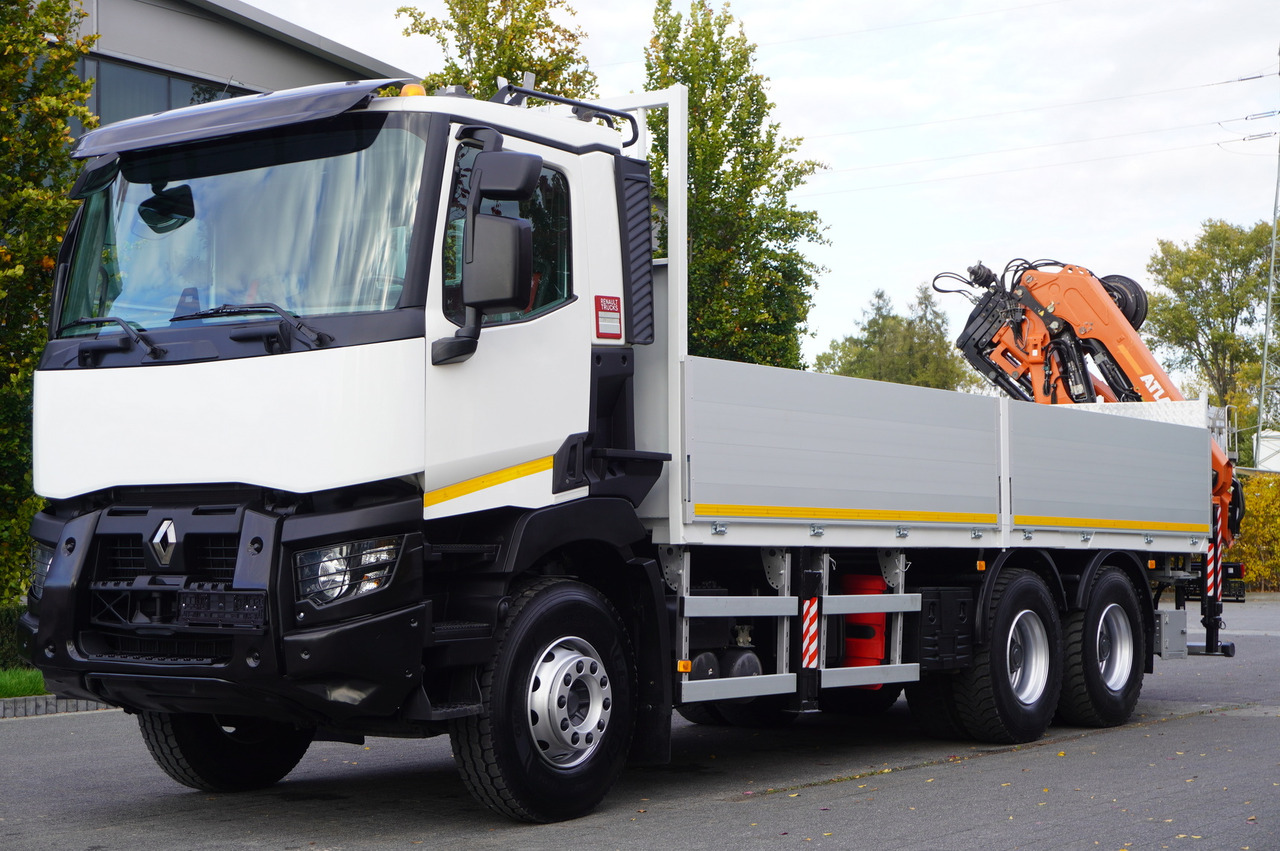 RENAULT C380 Comfort 6x4 / Atlas 172.3E crane / Range 12.3 m / capacity 6.1 t / Flatbed 17 EPAL - Camión caja abierta, Camión grúa: foto 2 RENAULT C380 Comfort 6x4 / Atlas 172.3E crane / Range 12.3 m / capacity 6.1 t / Flatbed 17 EPAL - Camión caja abierta, Camión grúa: foto 2