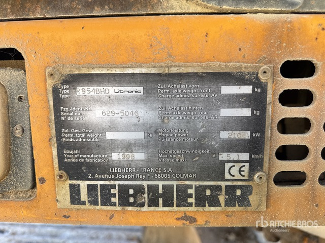 1998 Liebherr R954B HD Litronic Pelle Sur Chenilles Tracked Excavator - Excavadora de cadenas: foto 1 1998 Liebherr R954B HD Litronic Pelle Sur Chenilles Tracked Excavator - Excavadora de cadenas: foto 1