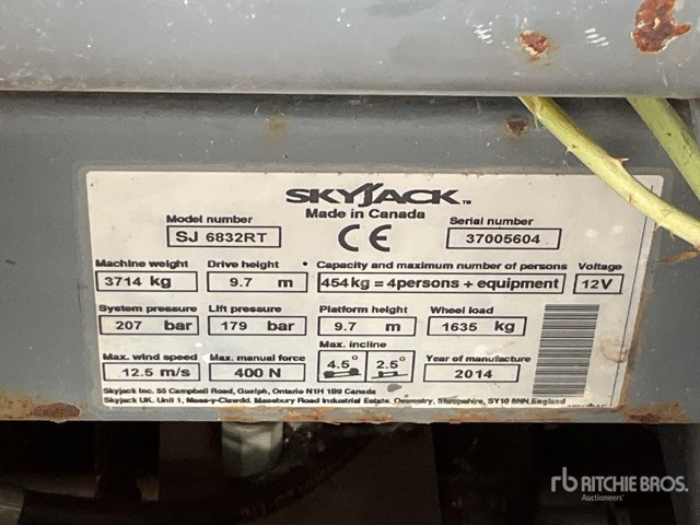2014 Skyjack SJ6832RT 4x4 Diesel Scissor Lift - Plataforma de tijeras: foto 1 2014 Skyjack SJ6832RT 4x4 Diesel Scissor Lift - Plataforma de tijeras: foto 1