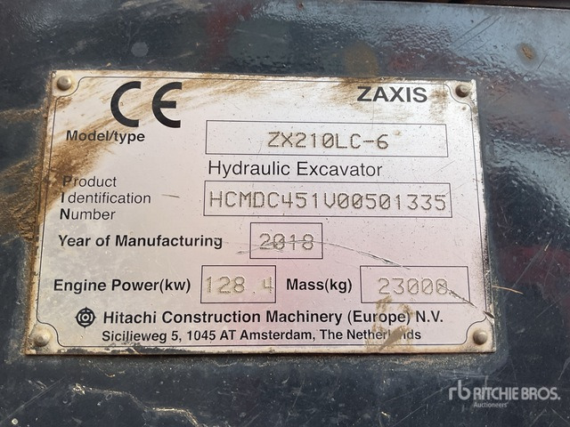 2018 Hitachi ZX210LC-6 Tracked Excavator - Excavadora de cadenas: foto 3 2018 Hitachi ZX210LC-6 Tracked Excavator - Excavadora de cadenas: foto 3
