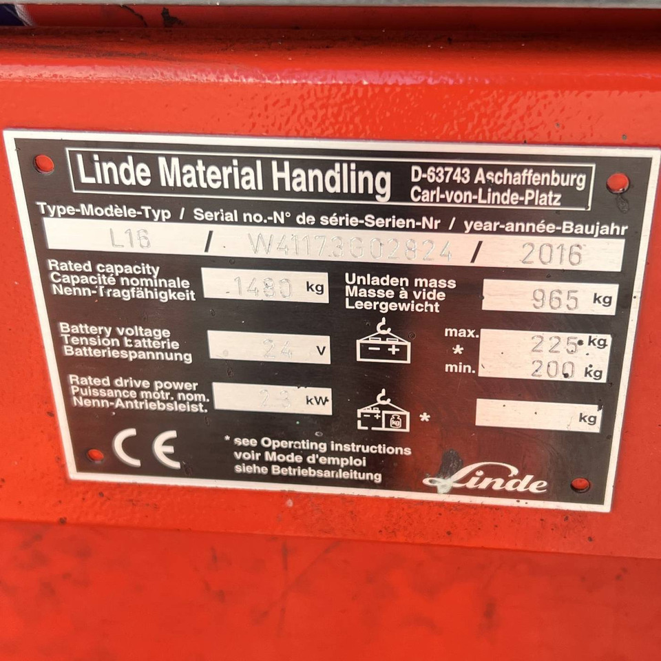 Apilador Linde L16 (1173): foto 14 Apilador Linde L16 (1173): foto 14