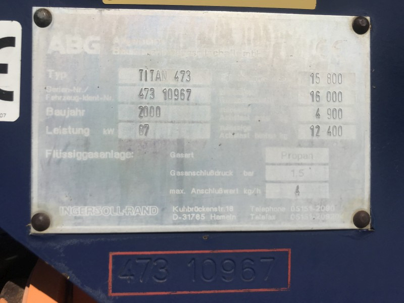 Pavimentadora de asfalto ABG-Volvo Titan 473 (108890): foto 7