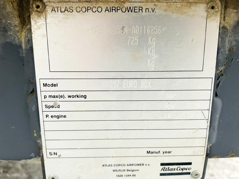 Atlas Copco XAS97 (3882) - Compresor de aire: foto 3 Atlas Copco XAS97 (3882) - Compresor de aire: foto 3