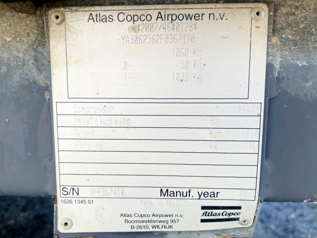 Atlas Copco XAS97 (4022) - Compresor de aire: foto 3 Atlas Copco XAS97 (4022) - Compresor de aire: foto 3