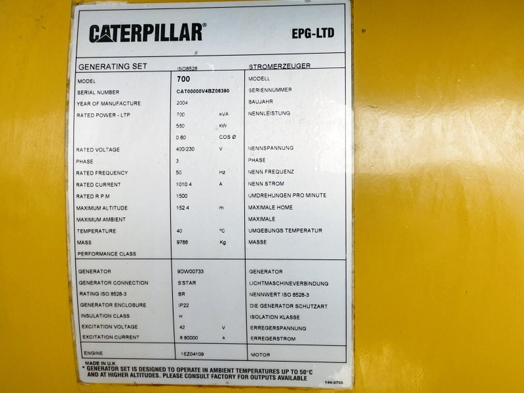 Caterpillar 700 (4059) - Generador industriale: foto 5 Caterpillar 700 (4059) - Generador industriale: foto 5