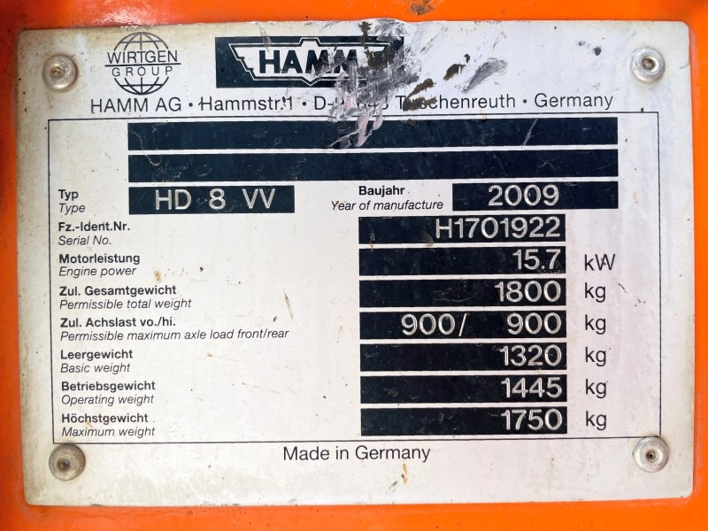 Hamm HD8 VV (3821) - Apisonadora de asfalto: foto 3 Hamm HD8 VV (3821) - Apisonadora de asfalto: foto 3