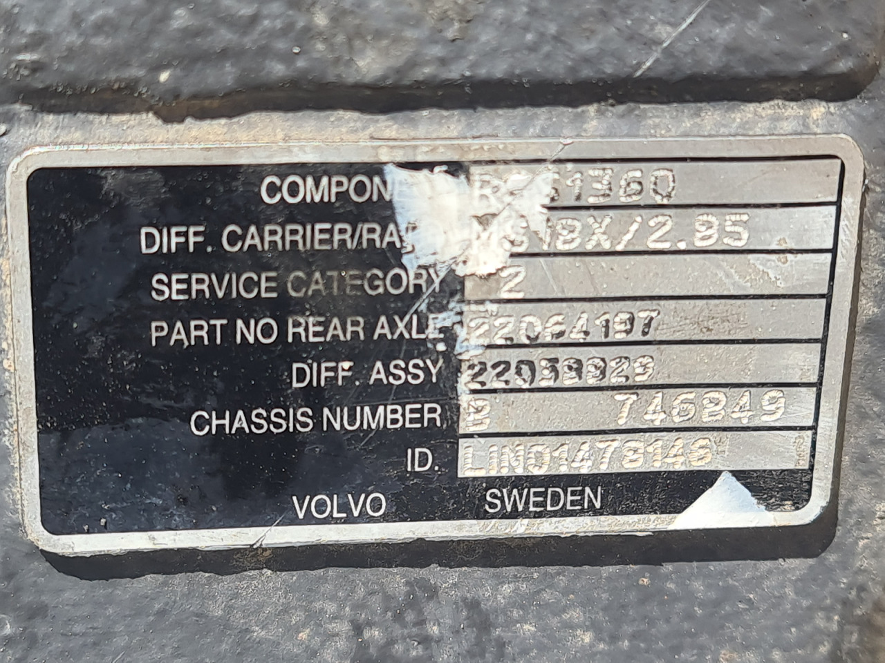VOLVO DIFFERENTIAL DIFF / MS18X / RSS1360 / RATIO 2.85 37-13 / WORLDWIDE DELIVERY - Eje posterior: foto 4 VOLVO DIFFERENTIAL DIFF / MS18X / RSS1360 / RATIO 2.85 37-13 / WORLDWIDE DELIVERY - Eje posterior: foto 4