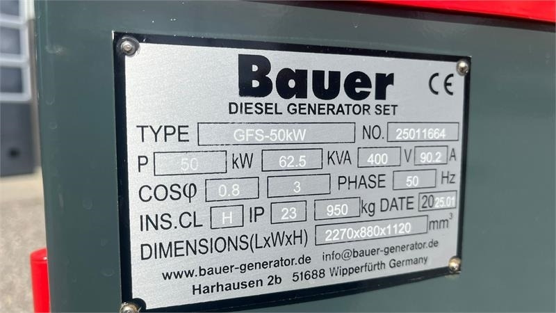 Bauer GFS-50 ATS, 50 kW/62,5 kVA - Generador industriale: foto 4 Bauer GFS-50 ATS, 50 kW/62,5 kVA - Generador industriale: foto 4