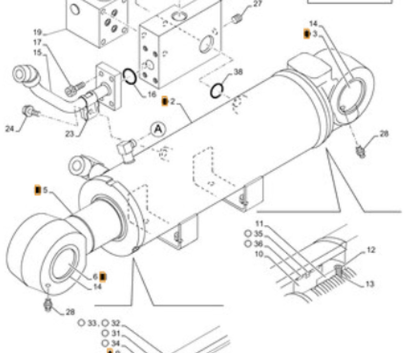 Case 47895787 - KMV18520 - Cilindro hidráulico para Maquinaria de construcción: foto 1 Case 47895787 - KMV18520 - Cilindro hidráulico para Maquinaria de construcción: foto 1