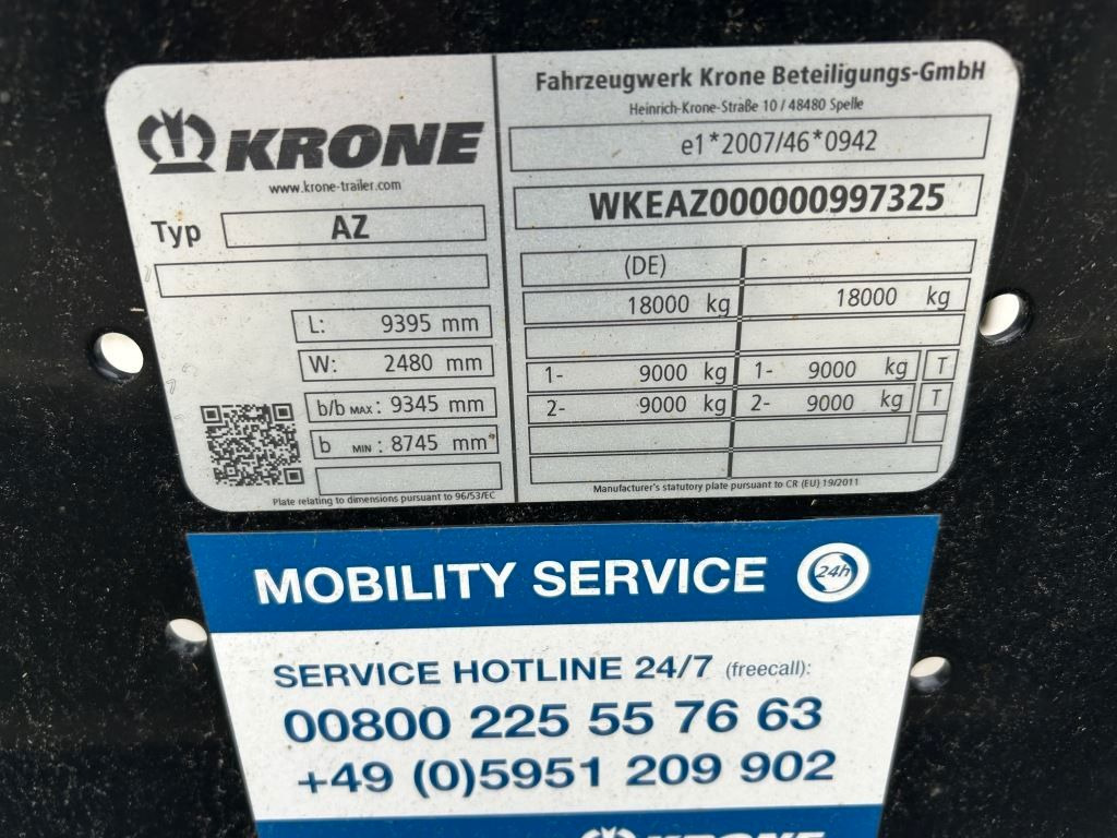 Krone 2 Achswechselfahrgestell, Typ: MAXI AZW 18 eL3B7 - Remolque portacontenedore/ Intercambiable: foto 4 Krone 2 Achswechselfahrgestell, Typ: MAXI AZW 18 eL3B7 - Remolque portacontenedore/ Intercambiable: foto 4