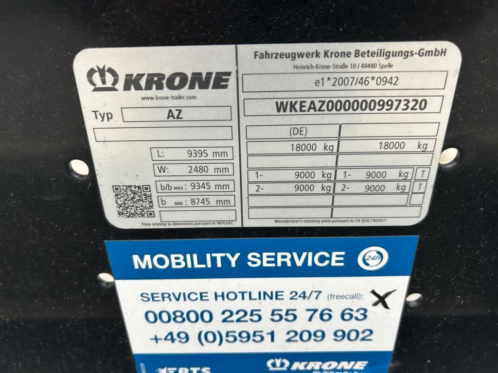 Krone 2 Achswechselfahrgestell, Typ: MAXI AZW 18 eL3B7 - Remolque portacontenedore/ Intercambiable: foto 3 Krone 2 Achswechselfahrgestell, Typ: MAXI AZW 18 eL3B7 - Remolque portacontenedore/ Intercambiable: foto 3