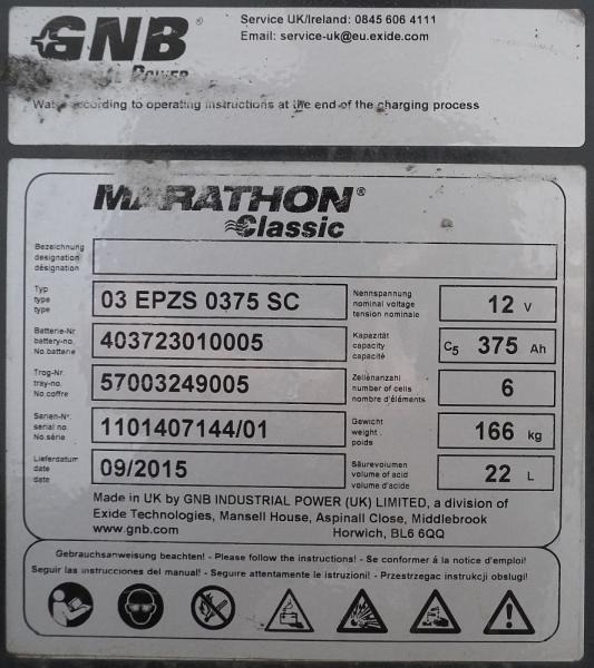 GNB 24 Volt 3 PzS 375 Ah - Acumulador: foto 5 GNB 24 Volt 3 PzS 375 Ah - Acumulador: foto 5