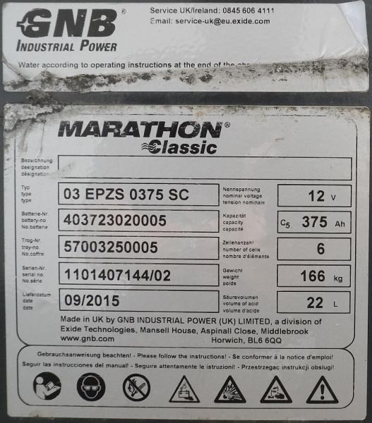 GNB 24 Volt 3 PzS 375 Ah - Acumulador: foto 4 GNB 24 Volt 3 PzS 375 Ah - Acumulador: foto 4