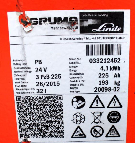 GRUMA 24 Volt 3 PzB 225 Ah - Acumulador: foto 5 GRUMA 24 Volt 3 PzB 225 Ah - Acumulador: foto 5