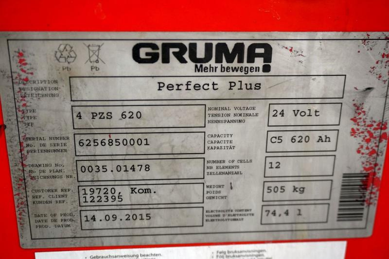 GRUMA 24 Volt 4 PzS 620 Ah - Acumulador para Equipo de manutención: foto 5 GRUMA 24 Volt 4 PzS 620 Ah - Acumulador para Equipo de manutención: foto 5