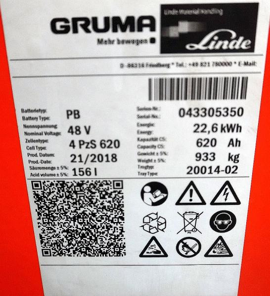 GRUMA 48 Volt 4 PzS 620 Ah - Acumulador: foto 4 GRUMA 48 Volt 4 PzS 620 Ah - Acumulador: foto 4
