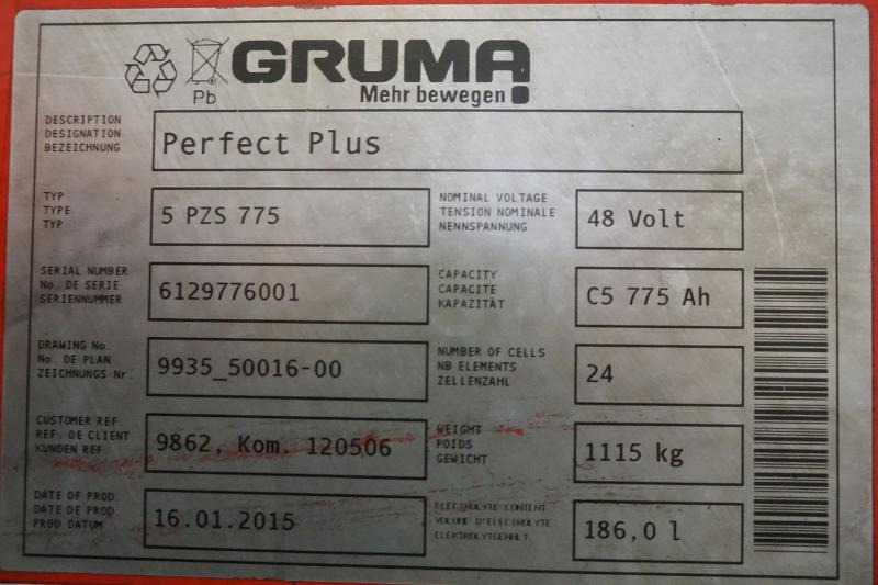 GRUMA 48 Volt 5 PzS 775 Ah - Acumulador: foto 5 GRUMA 48 Volt 5 PzS 775 Ah - Acumulador: foto 5
