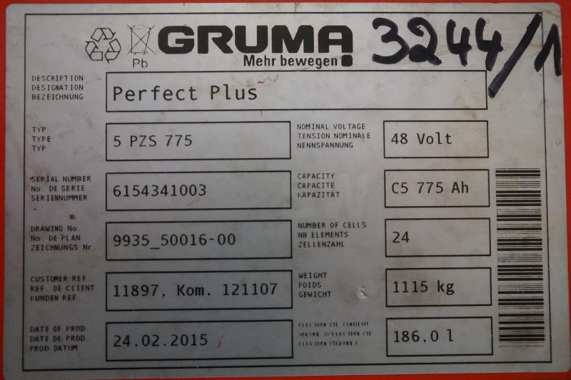 GRUMA 48 Volt 5 PzS 775 Ah - Acumulador: foto 5 GRUMA 48 Volt 5 PzS 775 Ah - Acumulador: foto 5
