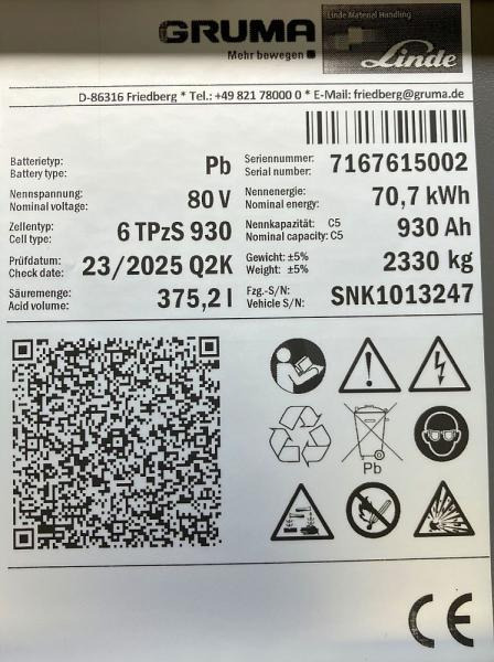 GRUMA 80 Volt 6 PzS 930 Ah - Acumulador: foto 5 GRUMA 80 Volt 6 PzS 930 Ah - Acumulador: foto 5