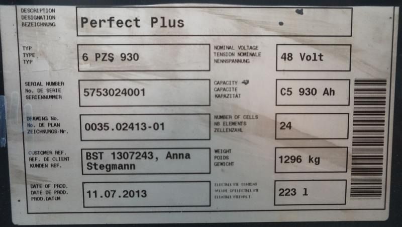 HAWKER 48 Volt 6 PzS 930 Ah - Acumulador: foto 5 HAWKER 48 Volt 6 PzS 930 Ah - Acumulador: foto 5