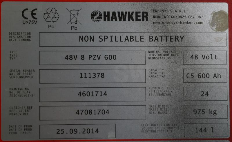 HAWKER 48 Volt 8 PzS 600 Ah - Acumulador: foto 5 HAWKER 48 Volt 8 PzS 600 Ah - Acumulador: foto 5