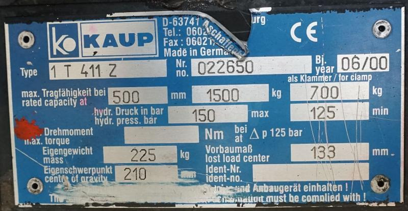 KAUP 1T411Z - Horquillas para Equipo de manutención: foto 5 KAUP 1T411Z - Horquillas para Equipo de manutención: foto 5