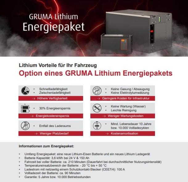NEUES GRUMA LITHIUM ENERGIEPAKET 24 Volt 2 PzS 150 Ah - Acumulador: foto 1 NEUES GRUMA LITHIUM ENERGIEPAKET 24 Volt 2 PzS 150 Ah - Acumulador: foto 1