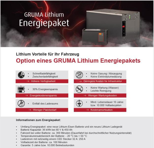 NEUES GRUMA LITHIUM ENERGIEPAKET 80 Volt 4 PzS 450 Ah - Acumulador: foto 1 NEUES GRUMA LITHIUM ENERGIEPAKET 80 Volt 4 PzS 450 Ah - Acumulador: foto 1
