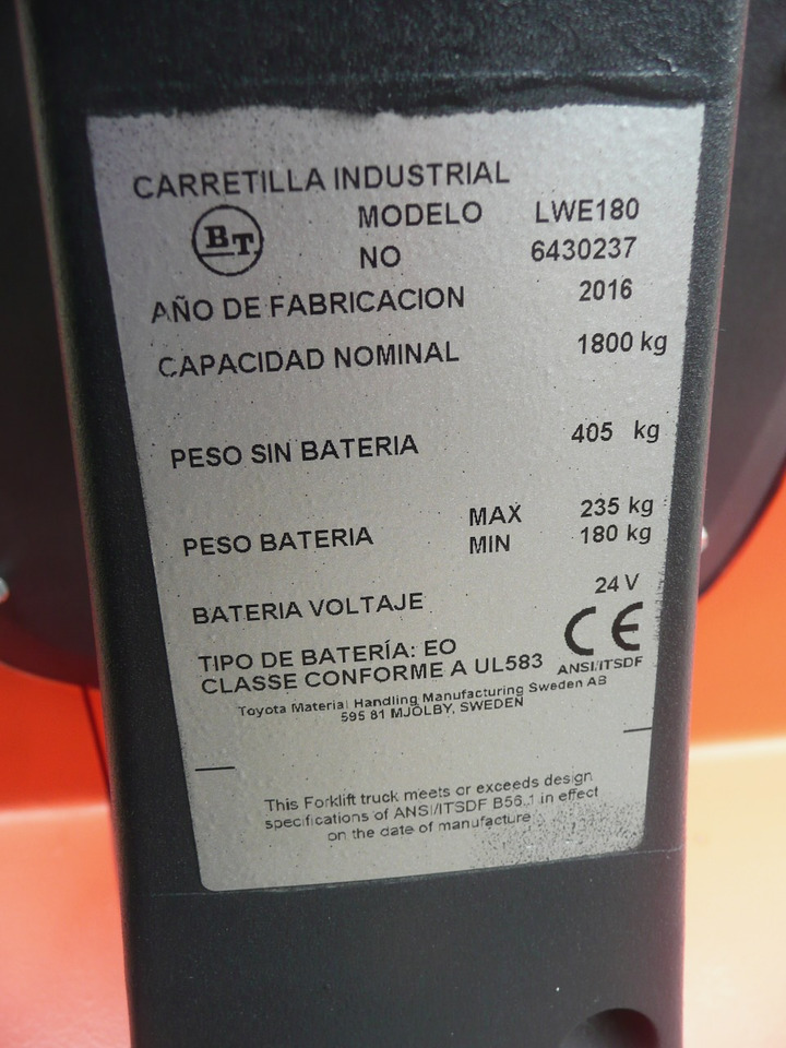 Transpaleta BT LWE 180 2350x570: foto 6