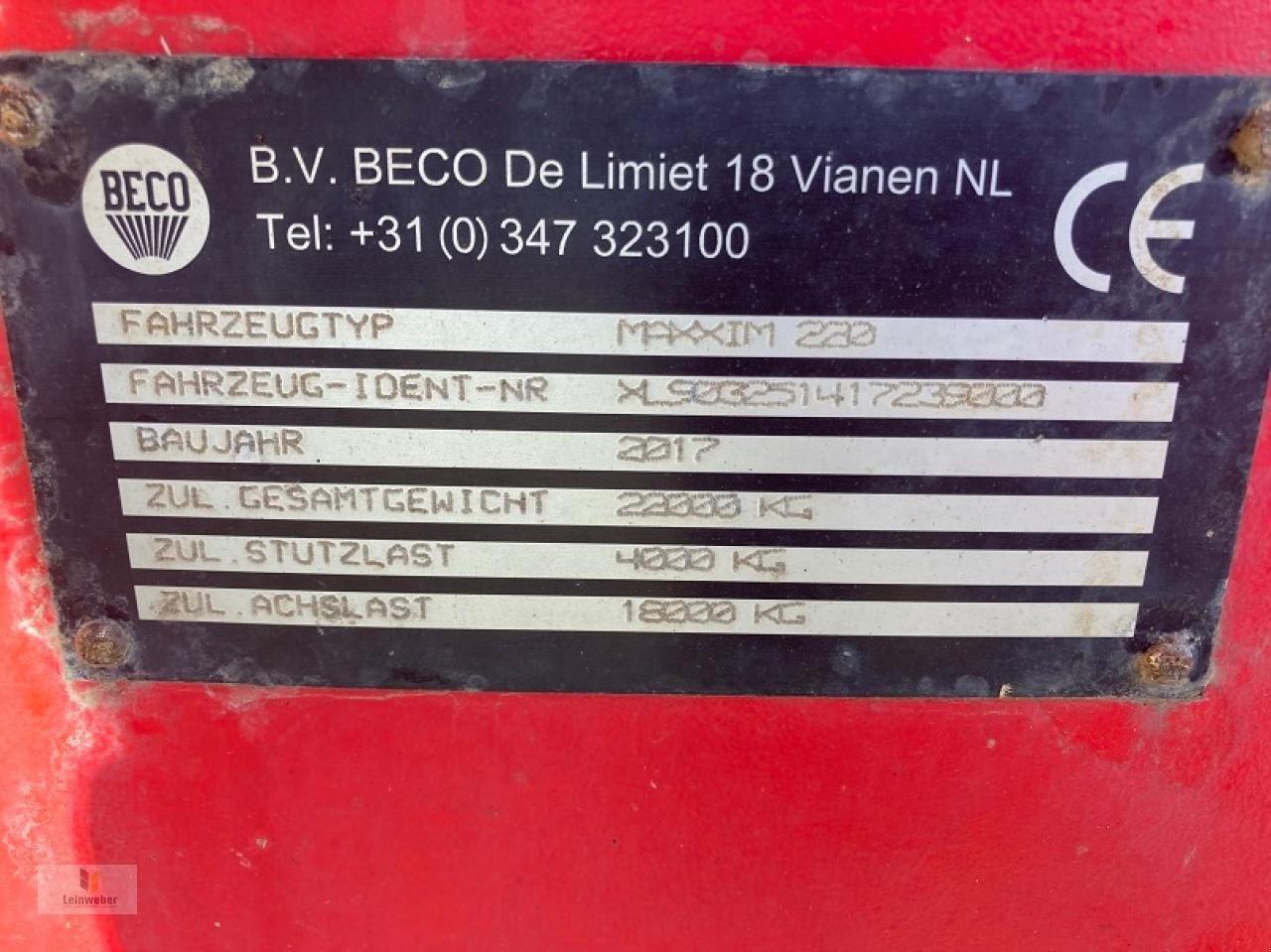 Beco maxxim 220 - Remolque volquete agrícola: foto 5 Beco maxxim 220 - Remolque volquete agrícola: foto 5