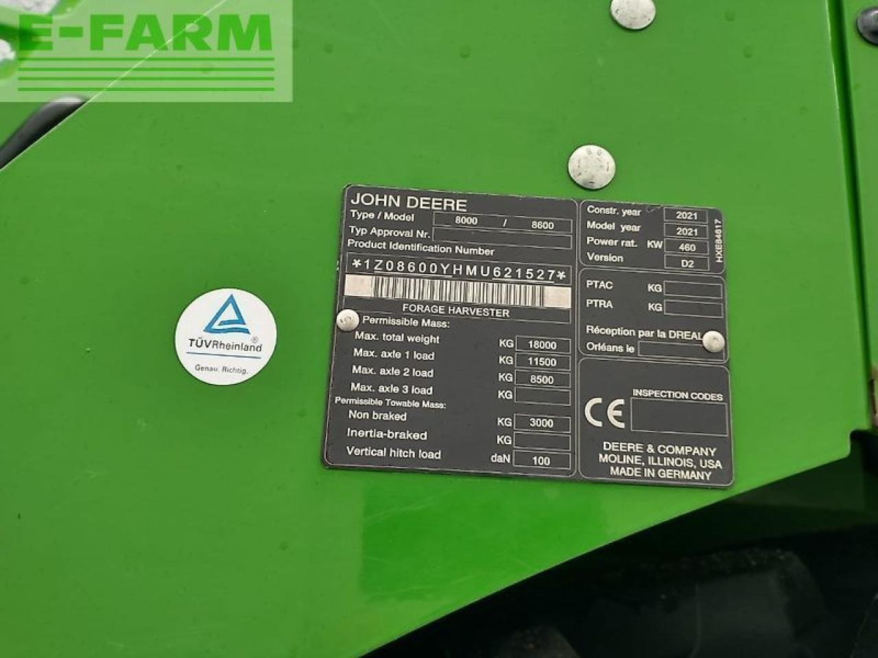 Cosechadora de forraje John Deere 8600: foto 8
