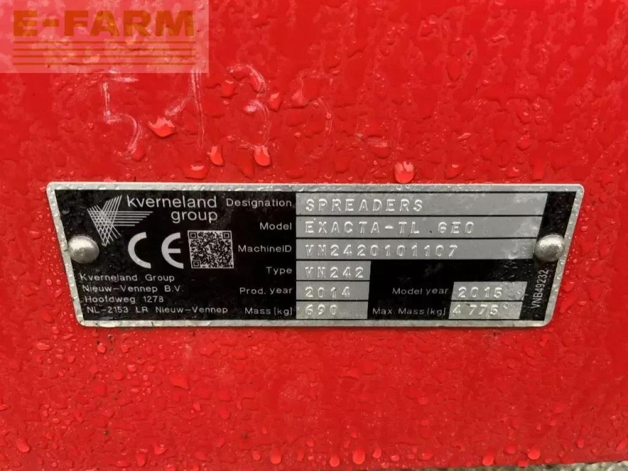 Esparcidor de fertilizantes Kverneland exacta tl geospread: foto 8 Esparcidor de fertilizantes Kverneland exacta tl geospread: foto 8