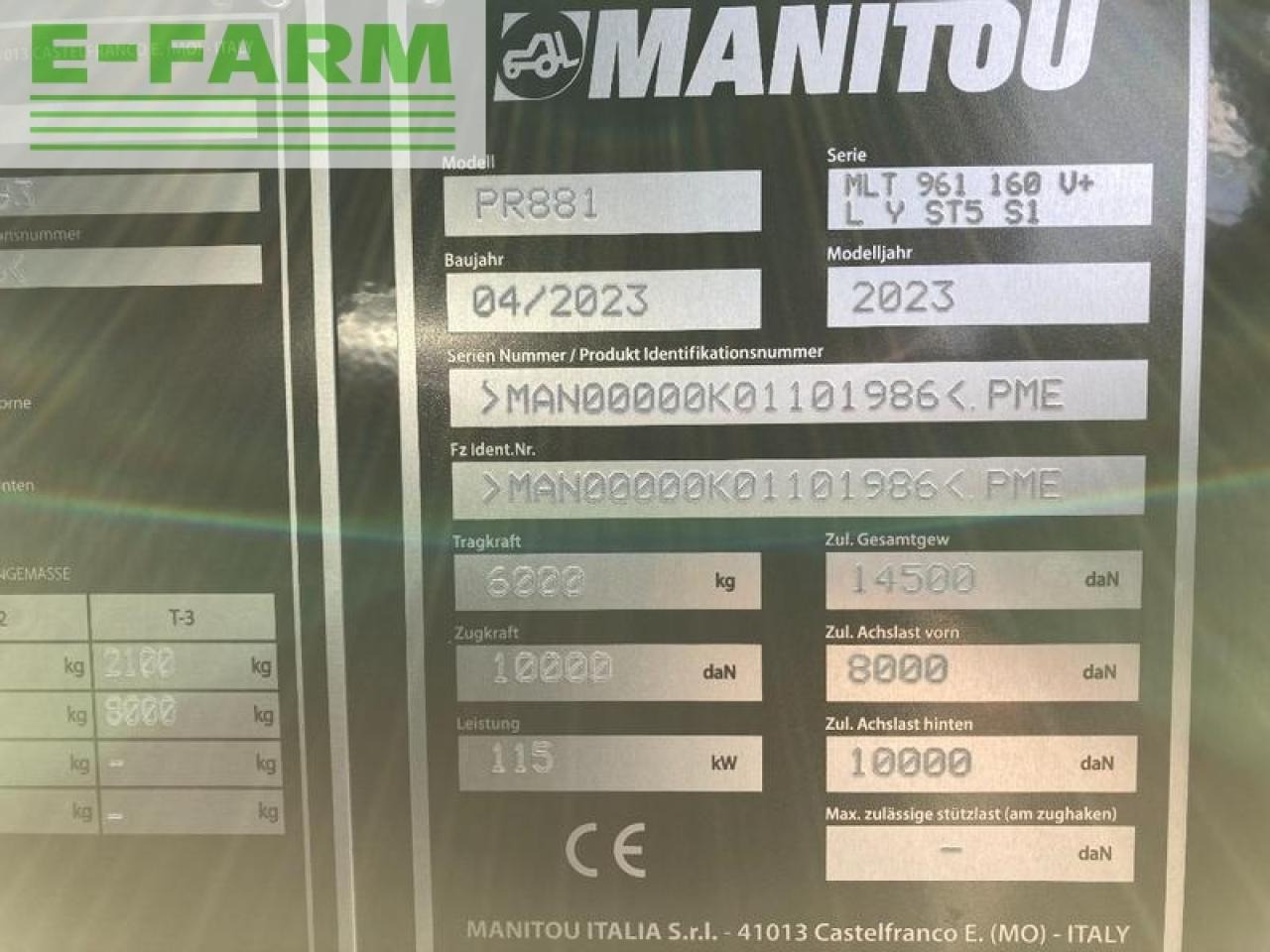 Manipulador telescópico Manitou mlt 961 160 v plus: foto 11 Manipulador telescópico Manitou mlt 961 160 v plus: foto 11