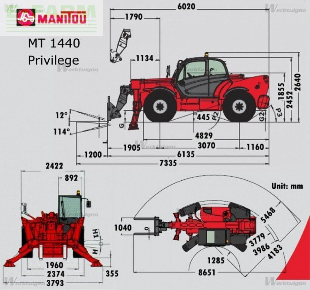 Manipulador telescópico Manitou mt 1440 privilege ( 14m 4t ): foto 17