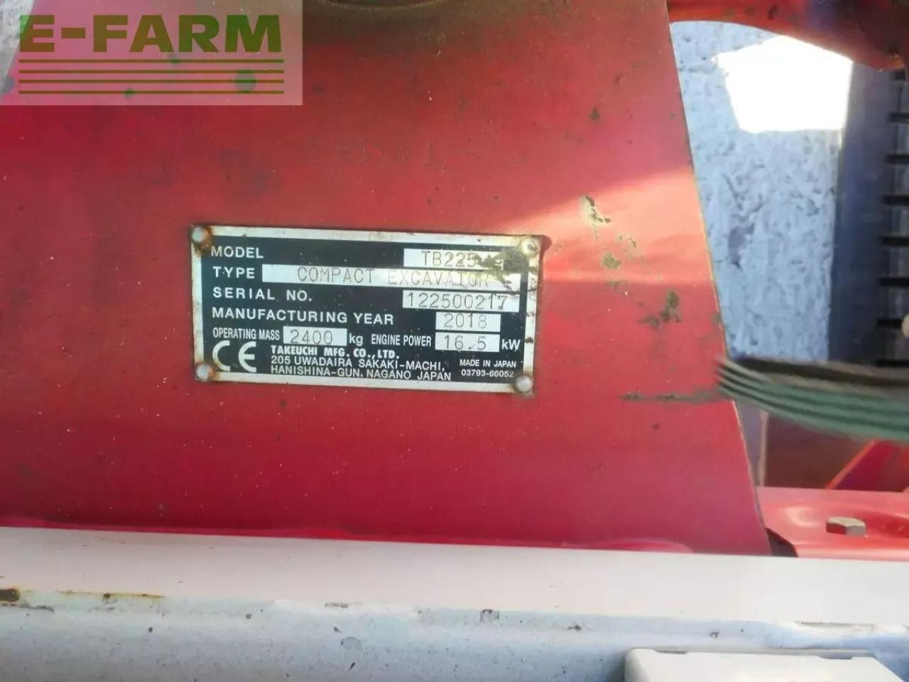 Miniexcavadora Takeuchi tb 225 ( 2.400kg ) mit hydr. verstellfahrwerk: foto 6