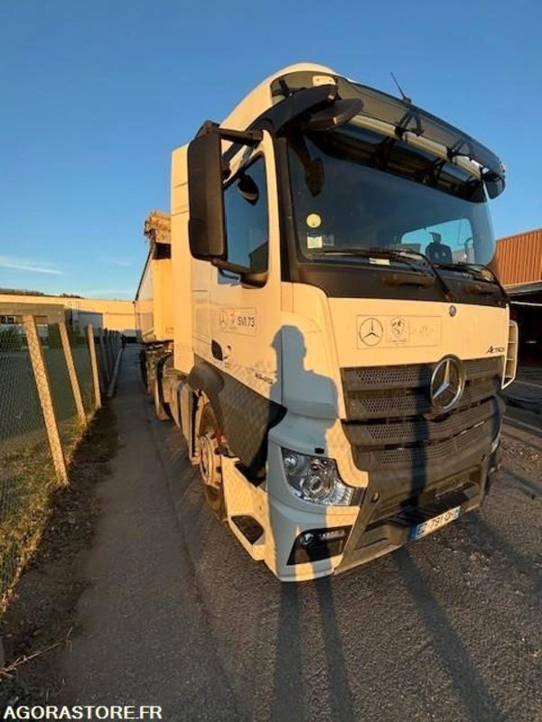 TRACTEUR 4X2 MERCEDES ACTROS 1845 2018 385 000 KM + BENNE ALUMINIUM SHMITZ 2016 - Cabeza tractora: foto 3 TRACTEUR 4X2 MERCEDES ACTROS 1845 2018 385 000 KM + BENNE ALUMINIUM SHMITZ 2016 - Cabeza tractora: foto 3