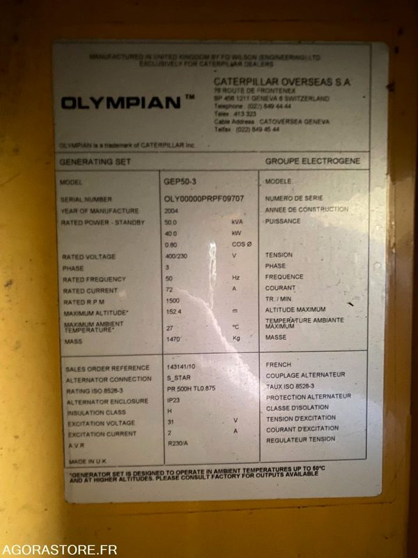 Groupe Electrogène 50 KVA ENERIA CAT - Generador industriale: foto 5 Groupe Electrogène 50 KVA ENERIA CAT - Generador industriale: foto 5