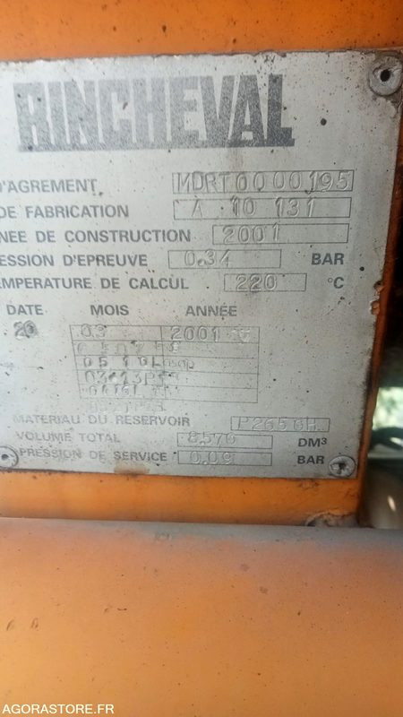 Répandeuse à bitume de 8500 litres (sans le porteur) - Cisterna de riego asfáltico: foto 5 Répandeuse à bitume de 8500 litres (sans le porteur) - Cisterna de riego asfáltico: foto 5