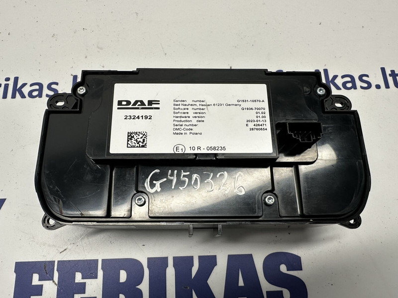 DAF AC, heater control, switch - Salpicadero para Camión: foto 2 DAF AC, heater control, switch - Salpicadero para Camión: foto 2