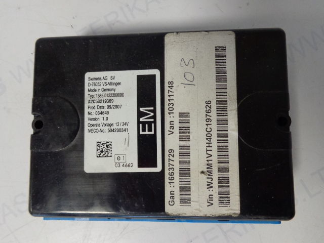 Iveco electrical control unit 504230341 (WORLDWIDE DELIVERY) Siemens A - Unidad de control para Camión: foto 1 Iveco electrical control unit 504230341 (WORLDWIDE DELIVERY) Siemens A - Unidad de control para Camión: foto 1
